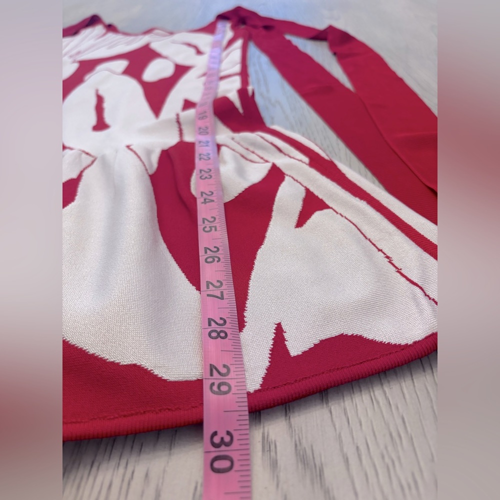 PepaPombo Red & White Floral Dress With Tie Shoulder Details Size Xs - Picture 8 of 10